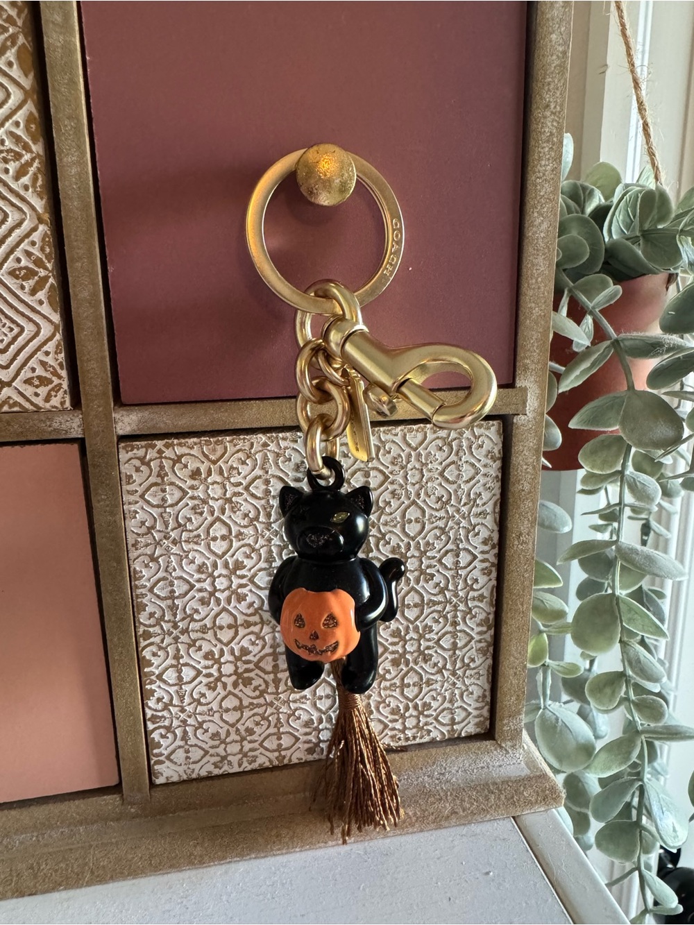 Coach Black Cat Halloween Keychain/Bag Charm